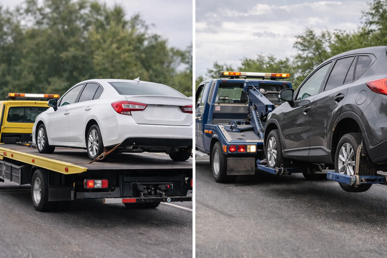 flat bed towing vs wheel lift towing